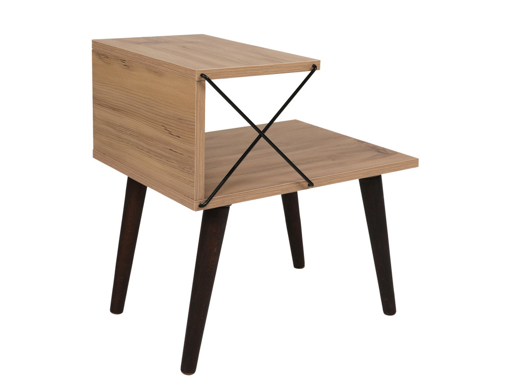 Table de chevet en bois "Cross" 50 x 40 x 55 cm - Pin