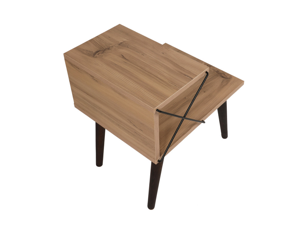 Table de chevet en bois "Cross" 50 x 40 x 55 cm - Pin