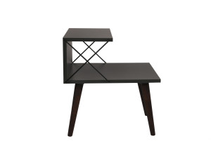 Table de chevet en bois "Cross" 50 x 40 x 55 cm - Anthracite