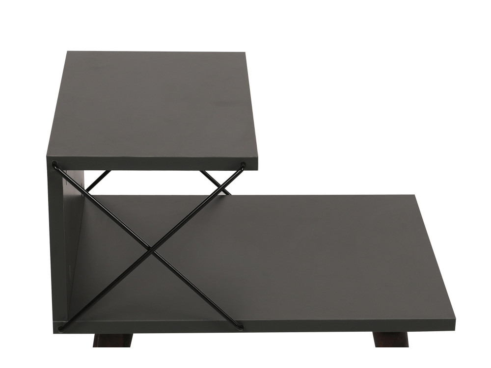 Table de chevet en bois "Cross" 50 x 40 x 55 cm - Anthracite