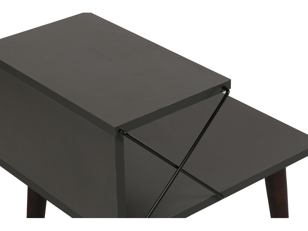 Table de chevet en bois "Cross" 50 x 40 x 55 cm - Anthracite