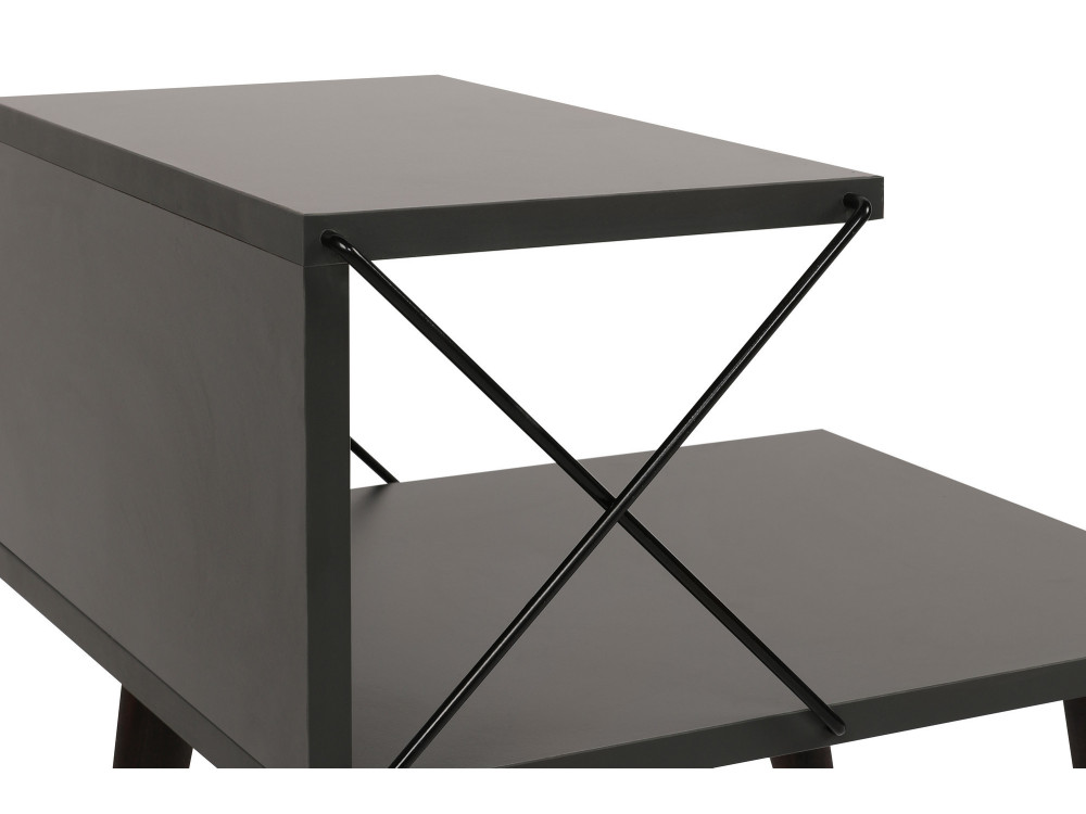 Table de chevet en bois "Cross" 50 x 40 x 55 cm - Anthracite