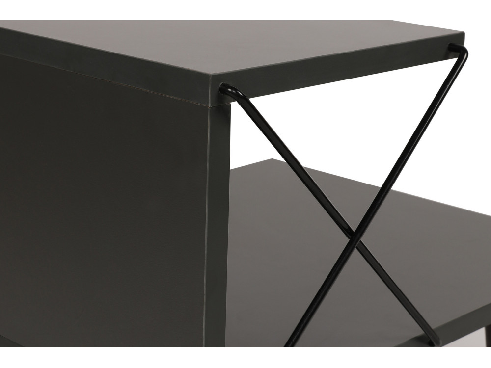 Table de chevet en bois "Cross" 50 x 40 x 55 cm - Anthracite