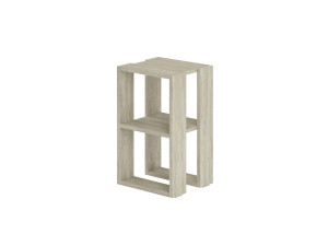 Table de chevet en bois "Lonie" 30 x 30 x 55 cm - Travertin