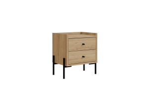 Table de chevet en bois "Malta" - 45 x 35 x 52 cm - Marron clair