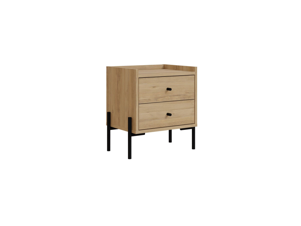 Table de chevet en bois "Malta" - 45 x 35 x 52 cm - Marron clair