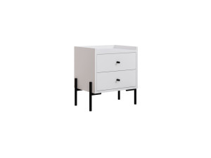 Table de chevet en bois "Malta" - 45 x 35 x 52 cm - Blanc