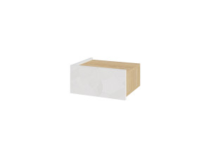 Table de chevet avec éclairage LED en bois "Onda" - 38 x 31 x 18 cm - Blanc