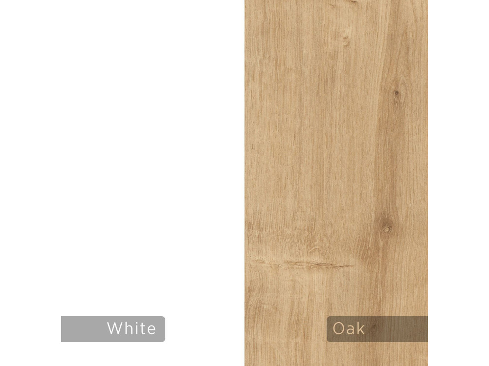 Table de chevet avec éclairage LED en bois "Onda" - 38 x 31 x 18 cm - Blanc
