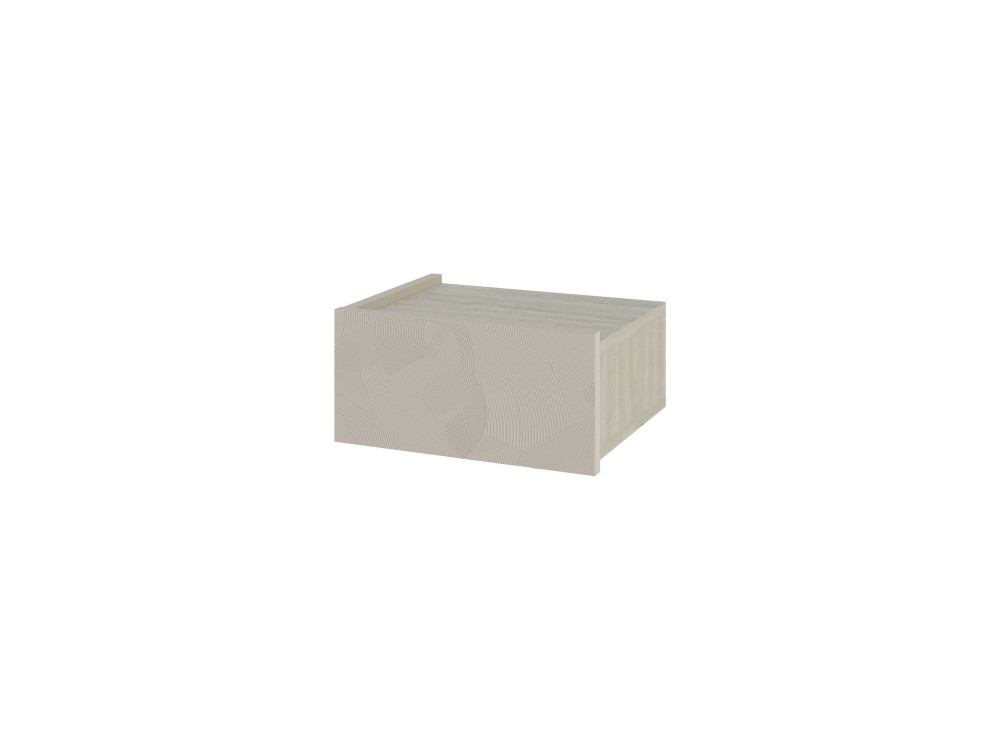 Table de chevet en bois "Onda" - 38 x 31 x 18 cm - Beige