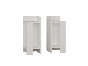 Lot de 2 tables de chevet en bois "Elos" - 25 x 27 x 60 cm - Blanc