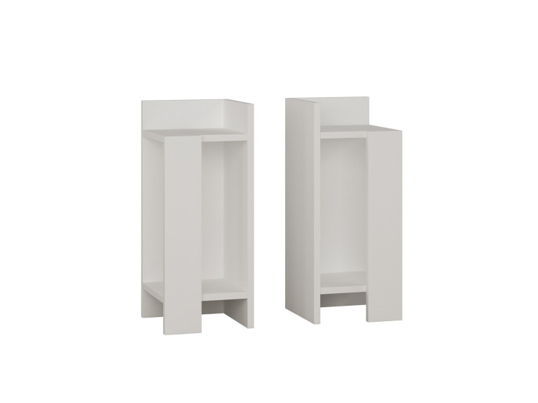 Lot de 2 tables de chevet en bois "Elos" - 25 x 27 x 60 cm - Blanc