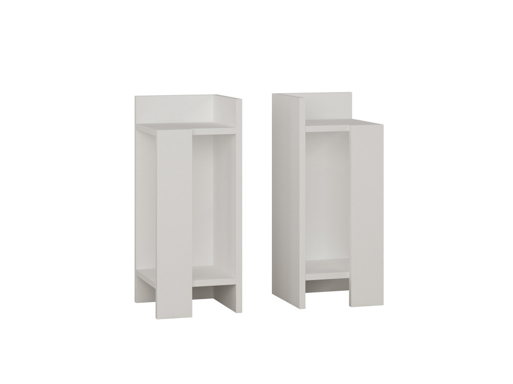 Lot de 2 tables de chevet en bois "Elos" - 25 x 27 x 60 cm - Blanc