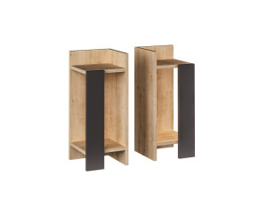 Lot de 2 tables de chevet en bois "Elos" - 25 x 27 x 60 cm - Marron