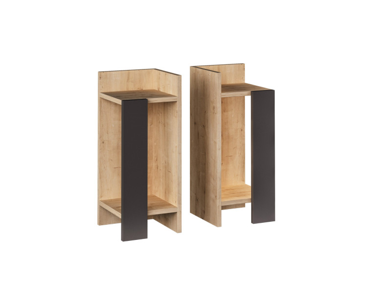 Lot de 2 tables de chevet en bois "Elos" - 25 x 27 x 60 cm - Marron