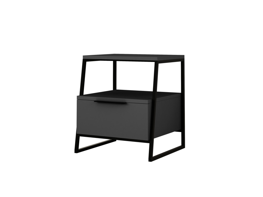 Table de chevet en bois "Pal" - 45 x 40 x 50 cm - Gris anthracite