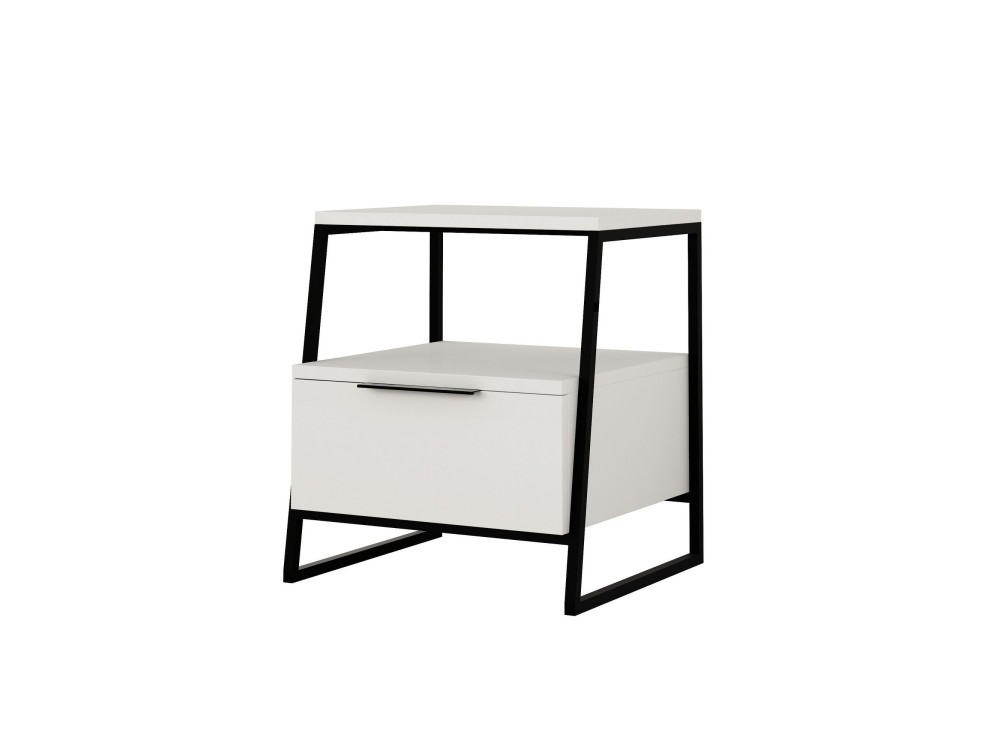 Table de chevet en bois "Pal" - 45 x 40 x 50 cm - Blanc