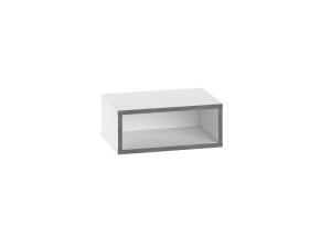 Table de chevet avec éclairage LED en bois "Brik" - 45 x 30 x 18 cm - Blanc