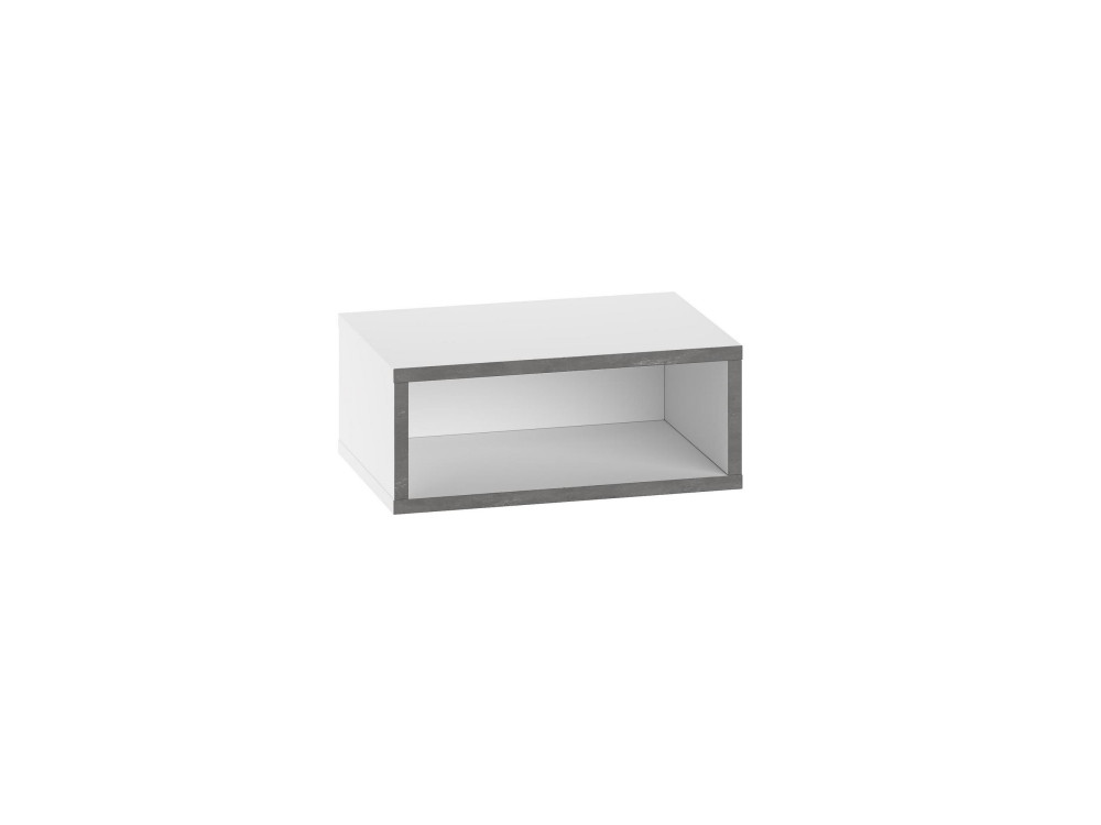 Table de chevet avec éclairage LED en bois "Brik" - 45 x 30 x 18 cm - Blanc
