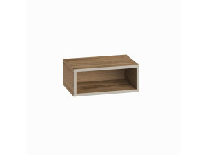 Table de chevet avec éclairage LED en bois "Brik" - 45 x 30 x 18 cm - Marron