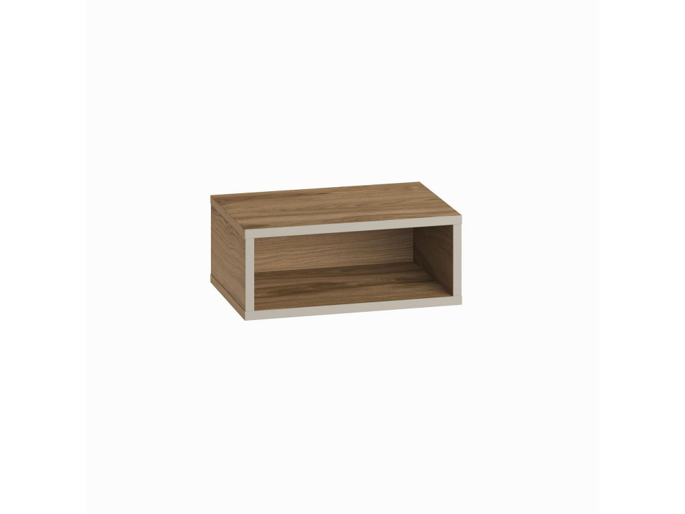 Table de chevet avec éclairage LED en bois "Brik" - 45 x 30 x 18 cm - Marron