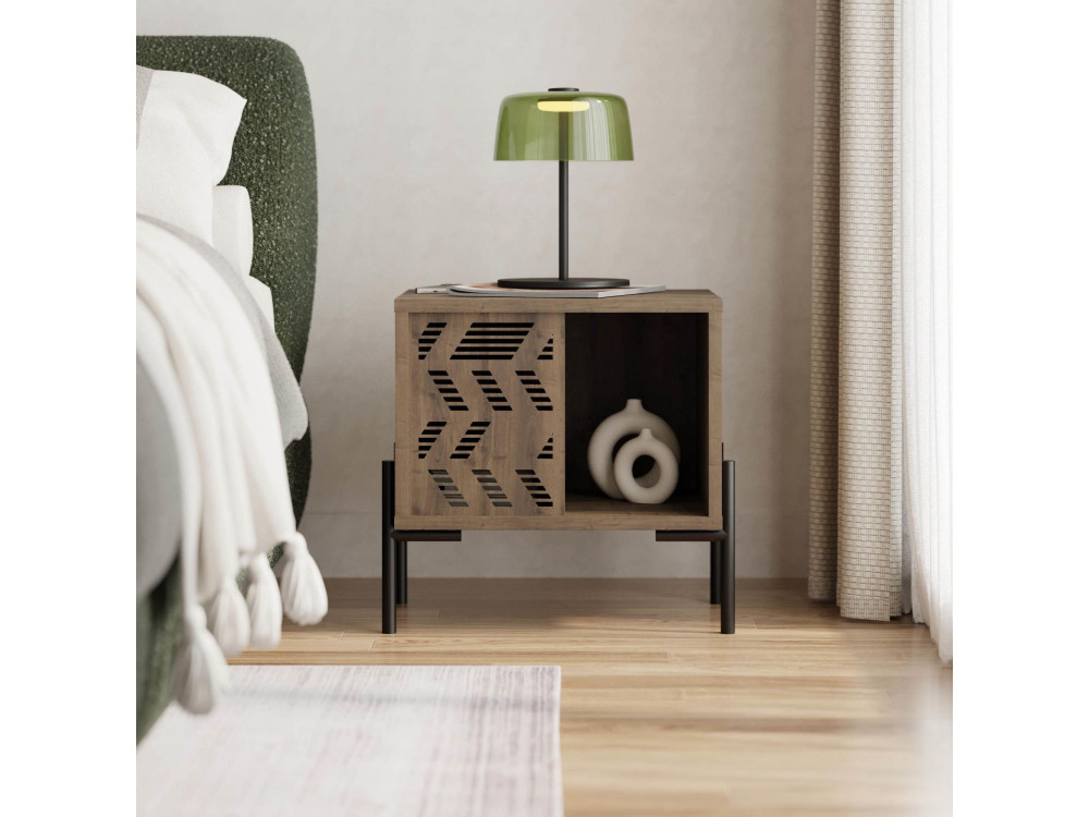 Table de chevet en bois "Dionysos" - 45 x 40 x 47 cm - Marron