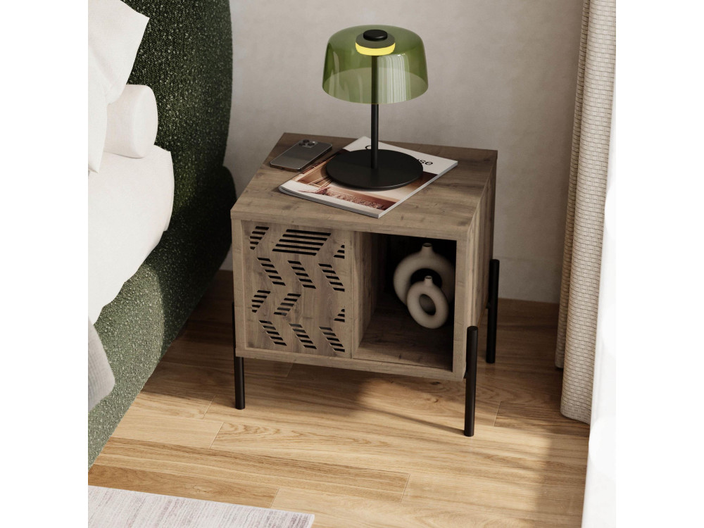 Table de chevet en bois "Dionysos" - 45 x 40 x 47 cm - Marron