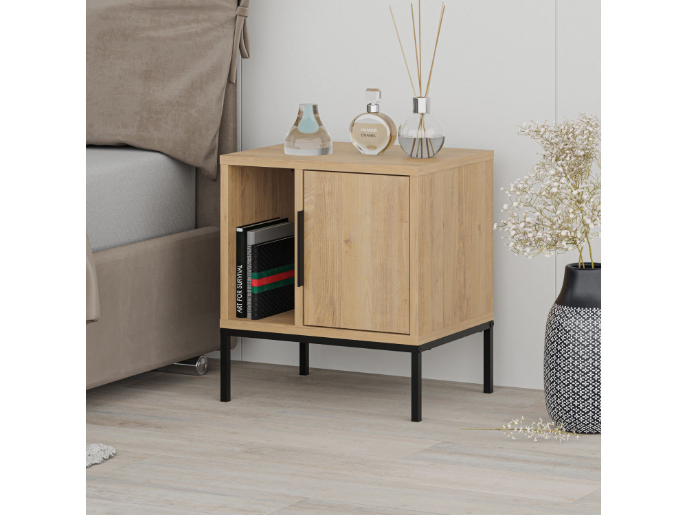 Table de chevet en bois "Glynn" - 45 x 35 x 50 cm - Marron