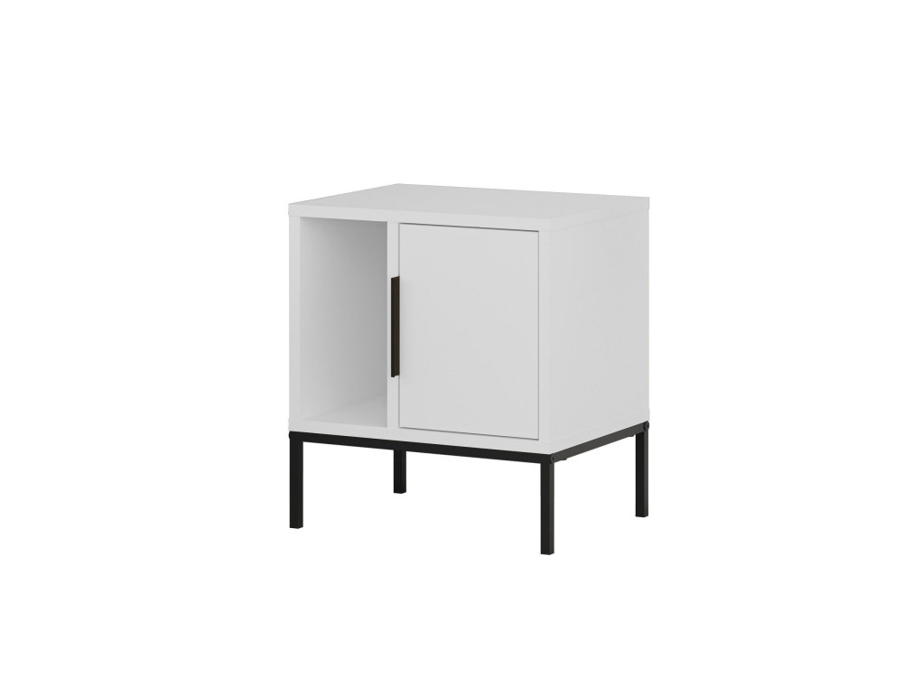 Table de chevet en bois "Glynn" - 45 x 35 x 50 cm - Blanc
