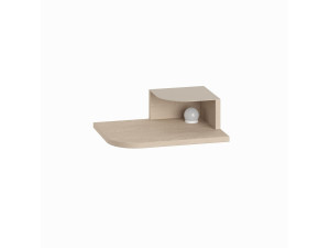 Table de chevet avec ampoule en bois "Luno" - 40 x 30 x 16 cm - Crème