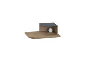 Table de chevet avec ampoule en bois "Luno" - 40 x 30 x 16 cm - Marron