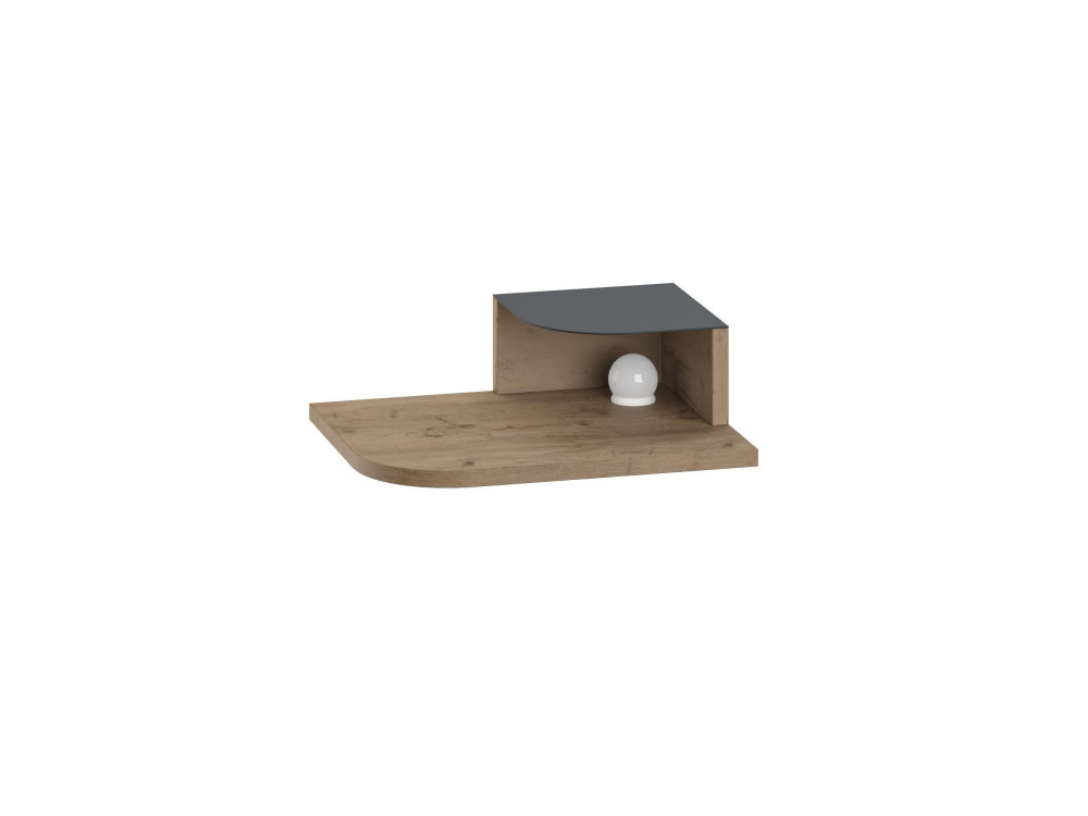 Table de chevet avec ampoule en bois "Luno" - 40 x 30 x 16 cm - Marron