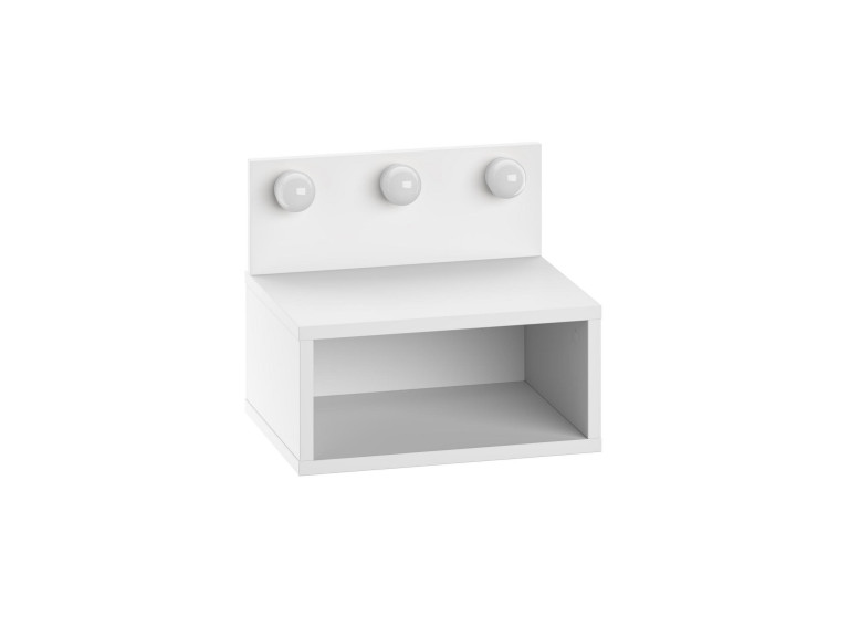 Table de chevet avec ampoule en bois "Treo" - 40 x 30 x 34 cm - Blanc