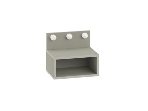 Table de chevet avec ampoule en bois "Treo" - 40 x 30 x 34 cm - Gris