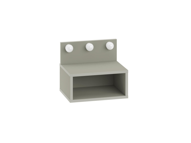 Table de chevet avec ampoule en bois "Treo" - 40 x 30 x 34 cm - Gris