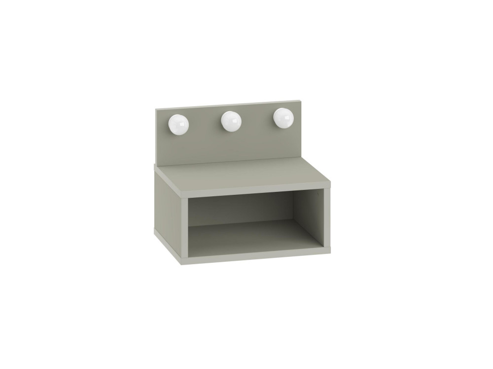 Table de chevet avec ampoule en bois "Treo" - 40 x 30 x 34 cm - Gris