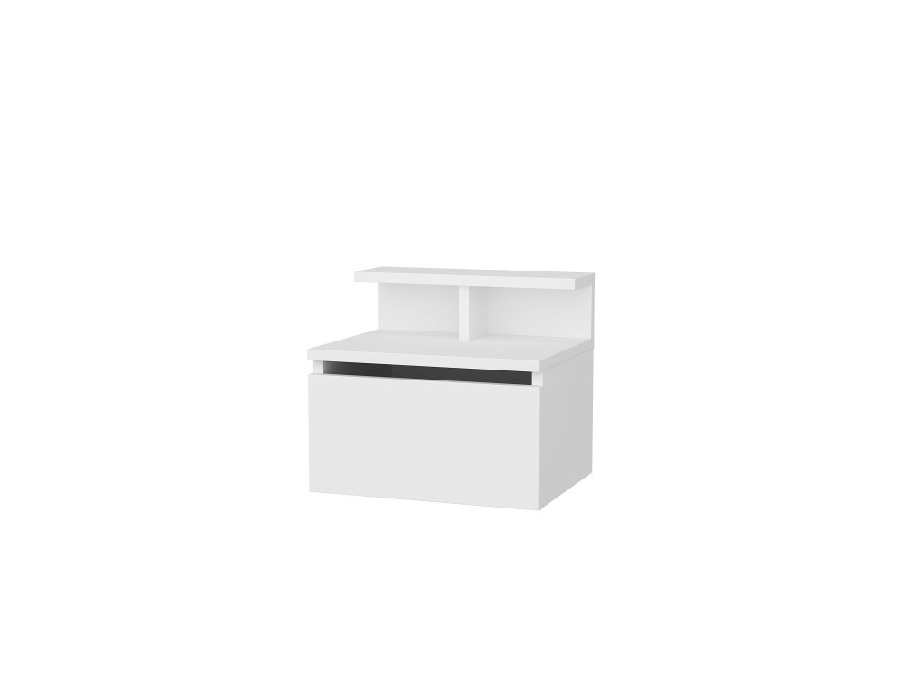 Table de chevet murale en bois "Alice" - 40 x 32 x 35 cm - Blanc