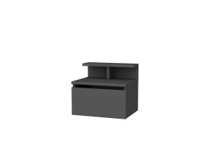 Table de chevet murale en bois "Alice" - 40 x 32 x 35 cm - Gris anthracite