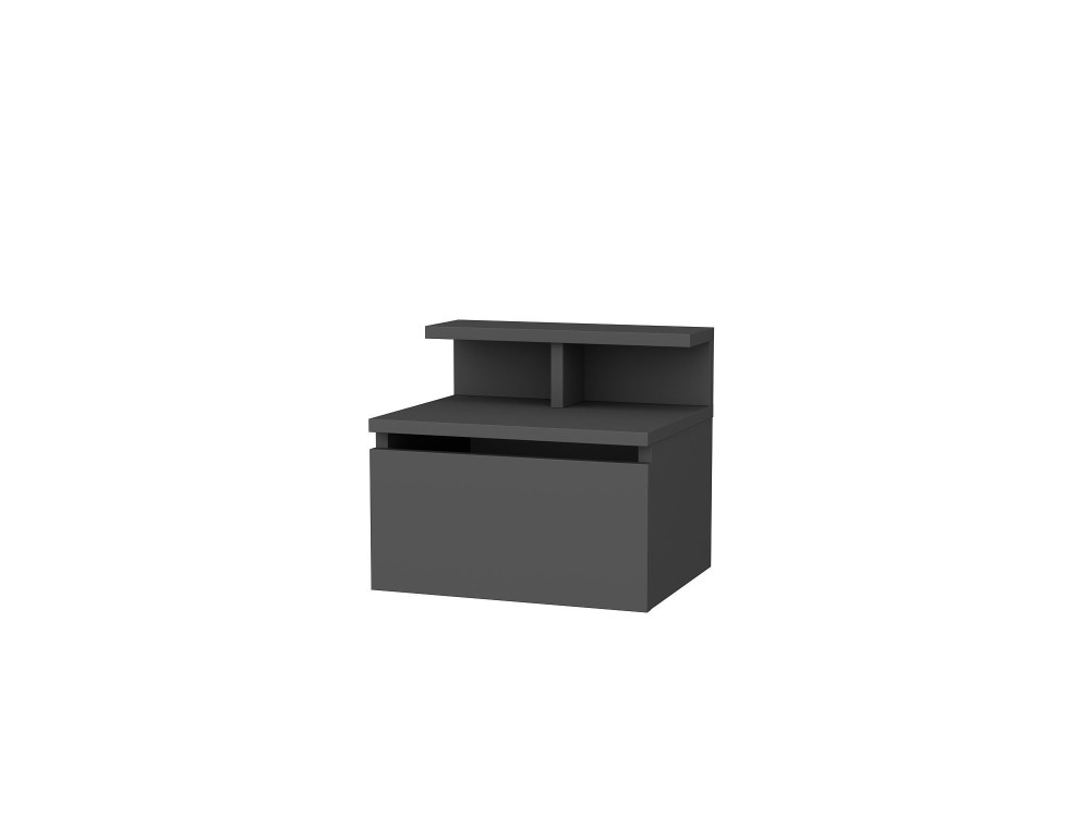 Table de chevet murale en bois "Alice" - 40 x 32 x 35 cm - Gris anthracite
