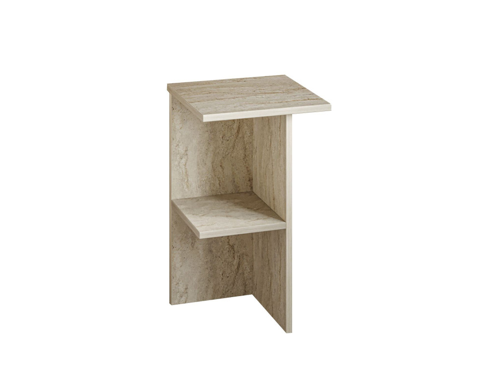 Table de chevet en bois "Leray" - 36 x 36 x 60 cm - Travertin