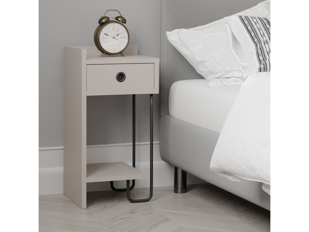 Table de chevet en bois "Sirius" - 32 x 30 x 61 cm - Moka clair