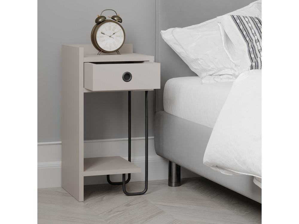 Table de chevet en bois "Sirius" - 32 x 30 x 61 cm - Moka clair