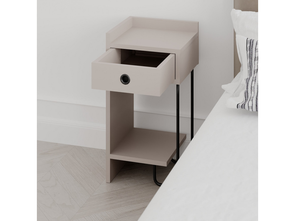 Table de chevet en bois "Sirius" - 32 x 30 x 61 cm - Moka clair