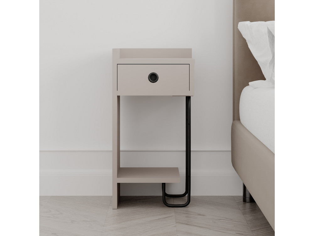 Table de chevet en bois "Sirius" - 32 x 30 x 61 cm - Moka clair