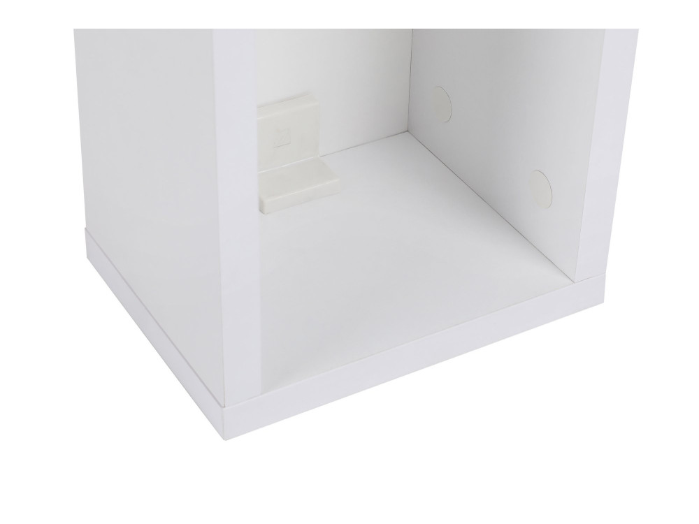 Table de chevet en bois "Turra" - 20 x 15 x 65 cm - Blanc