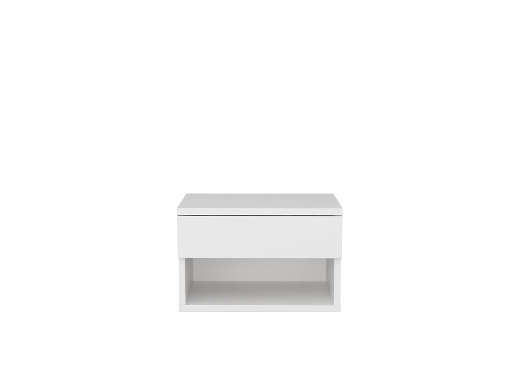 Table de chevet en bois "Jamot" - 45 x 29 x 32 cm - Blanc