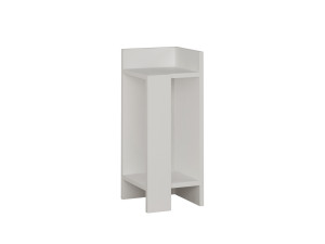Table de chevet en bois "Elos Right" - 25 x 27 x 60 cm - Blanc