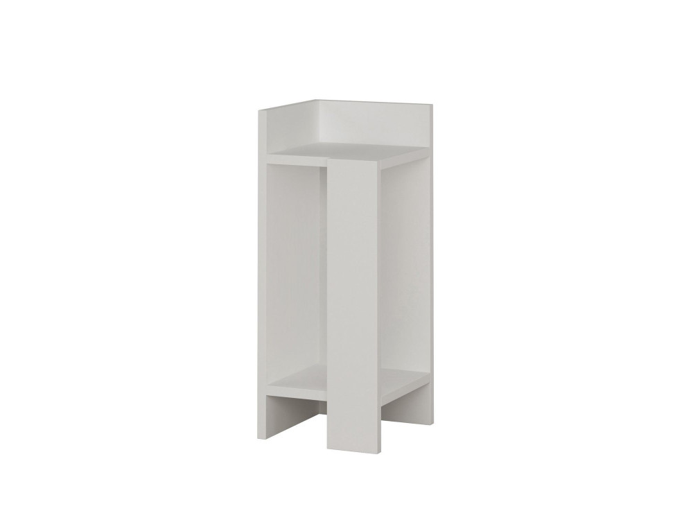 Table de chevet en bois "Elos Left" - 25 x 27 x 60 cm - Blanc