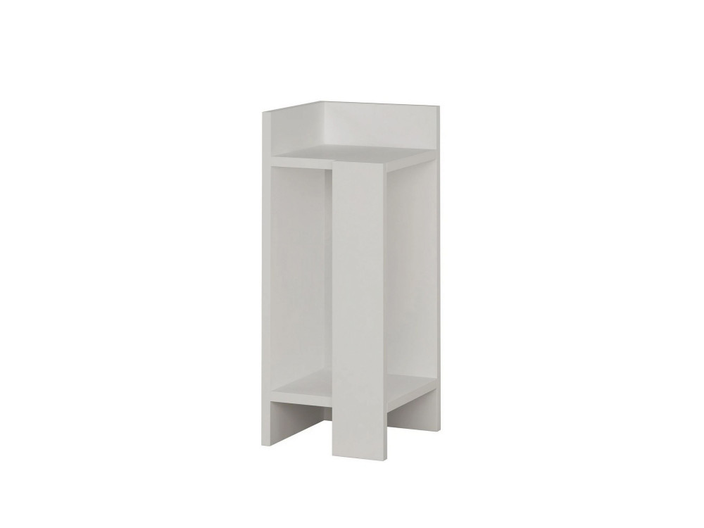 Table de chevet en bois "Elos Left" - 25 x 27 x 60 cm - Blanc