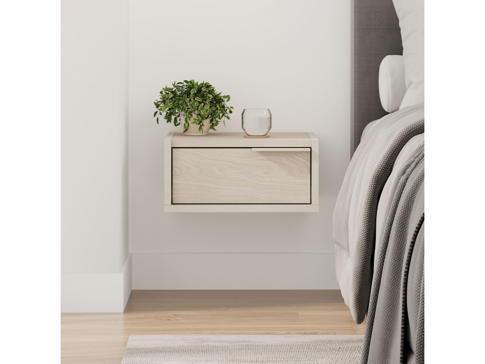 Table de chevet murale en bois "Eco" - 40 x 30 x 19 cm - Grès